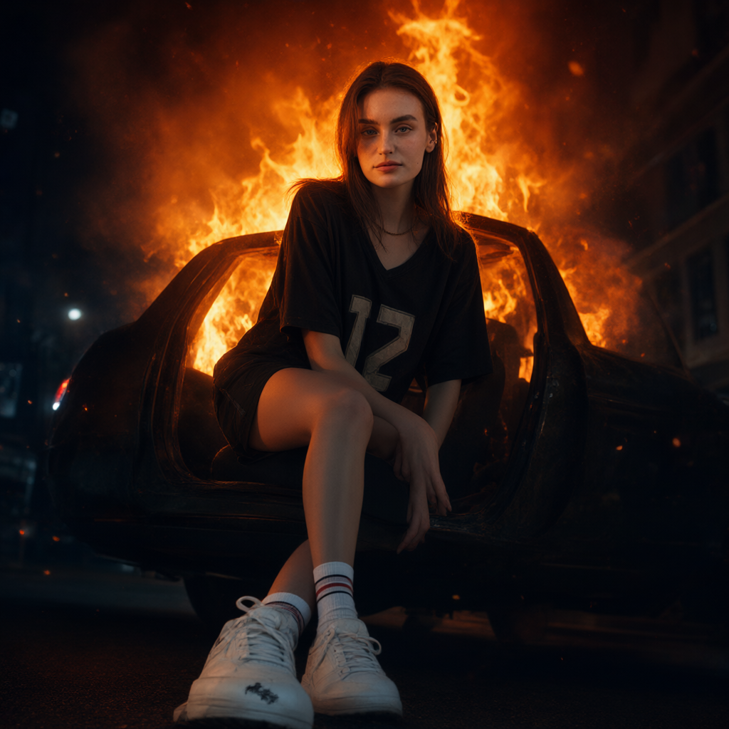🔥 Burning Car Scene