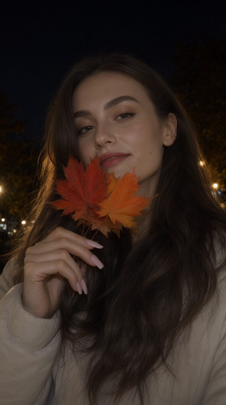 🍁 Осенние листья ночью